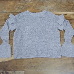 Grey sweater with peplum sleeves